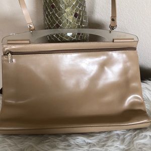 Ripani made in Italy tan acrylic handle‎ purse